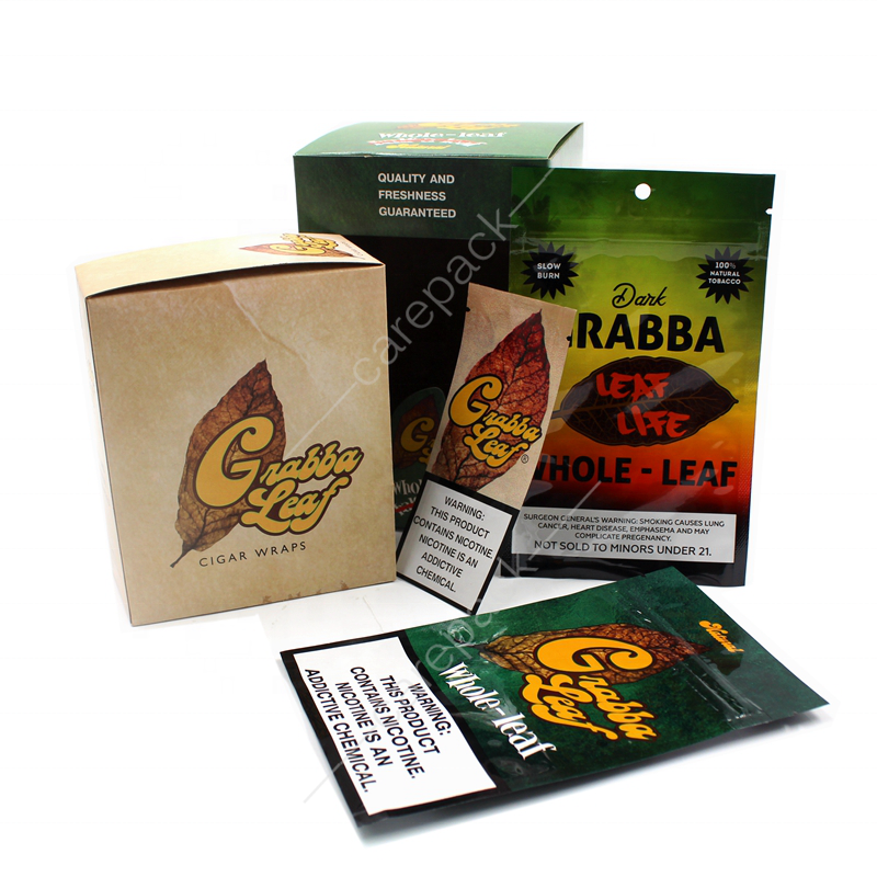 Custom Logo Cigar Wraps Tobacco Leaf Wrappers Packaging bags and boxes