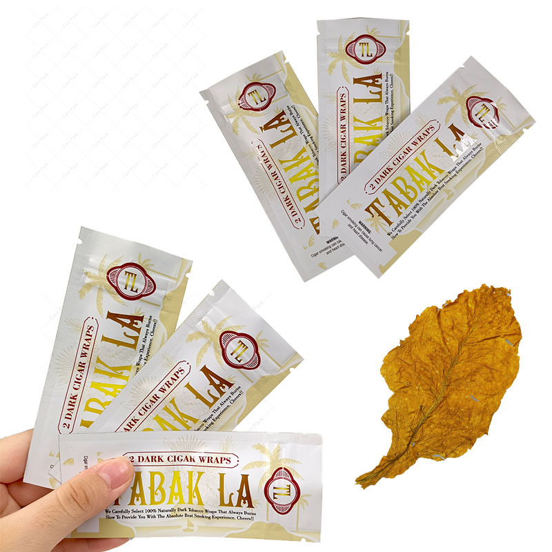 Cigar Wrapper Bag With Zipper Custom Portable 3 Side Seal Bag Leaf Packaging Bag For 50g 30g 25g Wrap Leaf