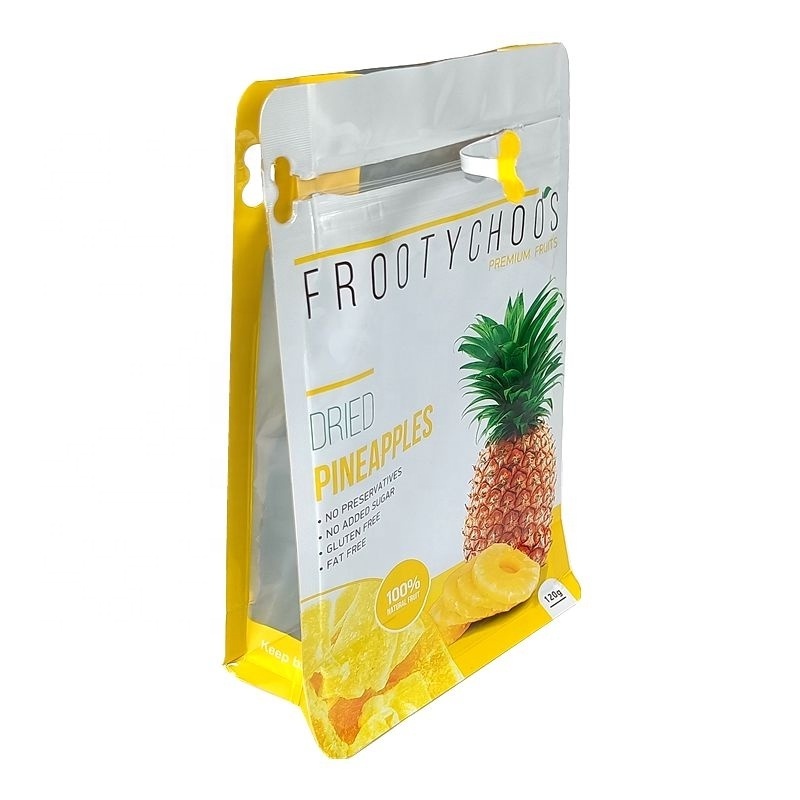 Custom Printed Easy open Zipper Flat Bottom Dry Food Grade Frozen Dried Mango Fruit Bag Packaging