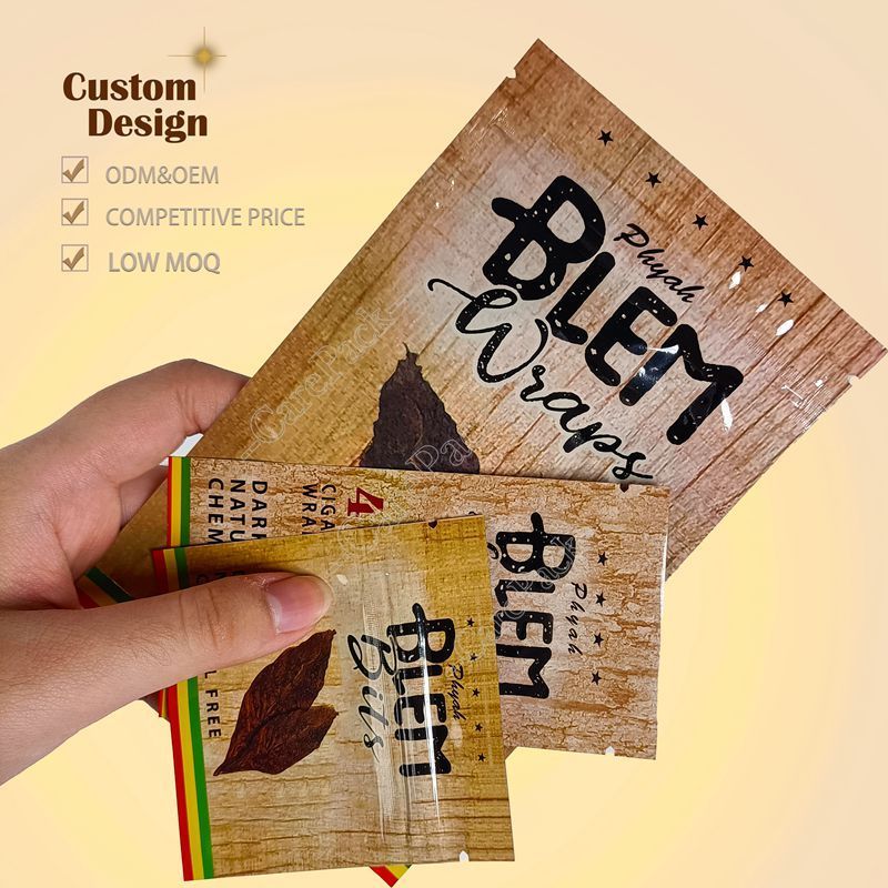 Low MOQ Custom Print Logo Grabba Display Box Holographic Zipper Sachet Wrappers Tobacco packaging Boxes with bags