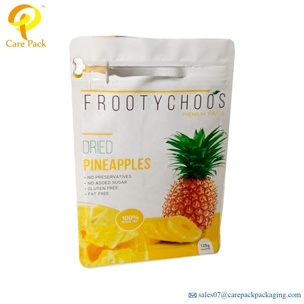 Custom Printed Easy open Zipper Flat Bottom Dry Food Grade Frozen Dried Mango Fruit Bag Packaging