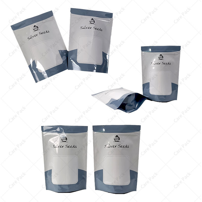 Wholesale Moisture Proof Resealable Die Cut Seed Packaging Bags With Zipper Insulated Plastic Reusable Stand Up Pouch