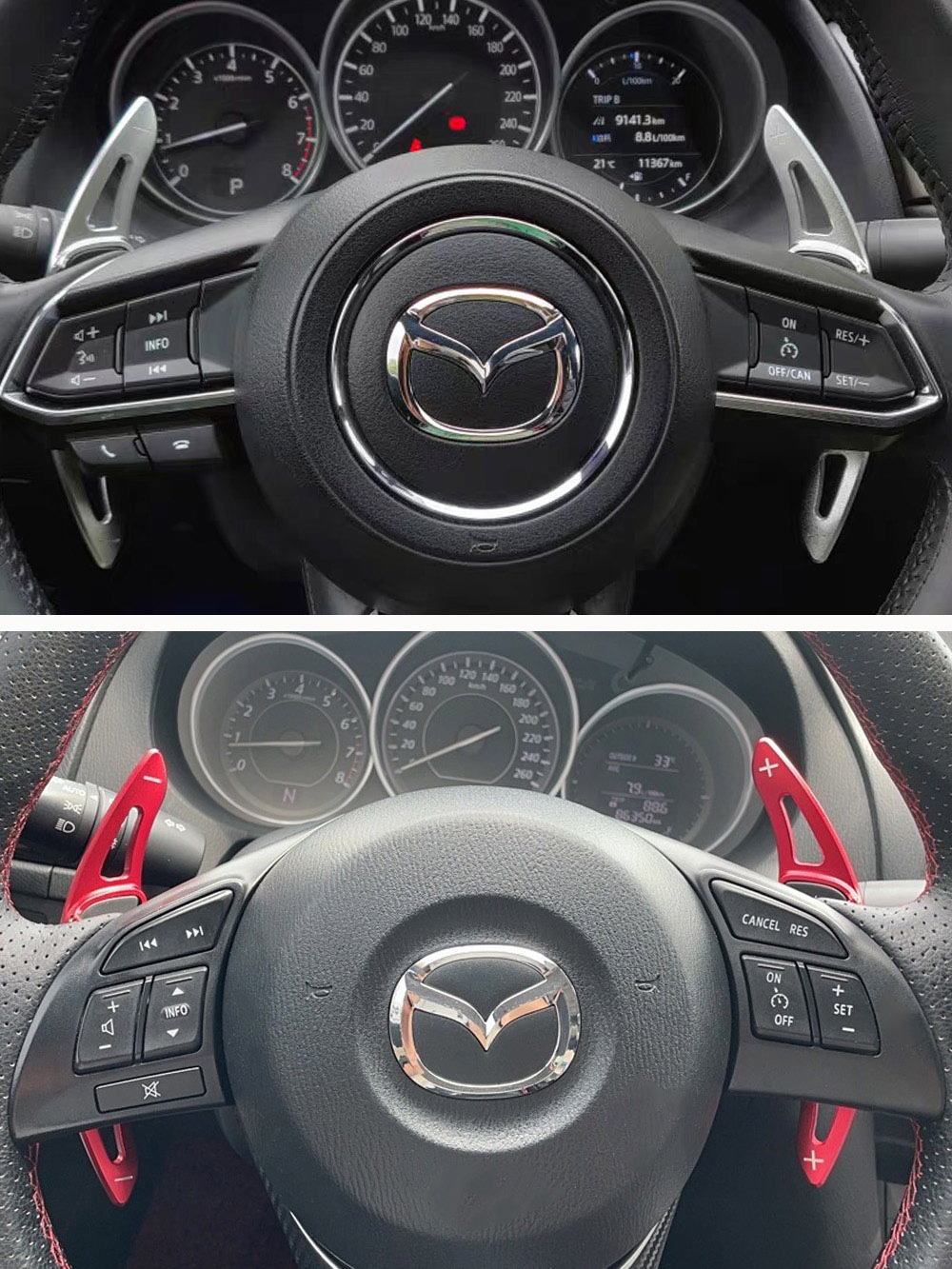 For Mazda 3/6 Cx-3 Cx-4 Mx5 Atenza Axela 2016-2018 Car Steering Wheel Shift Paddles Extend DSG Gear Speed Stickers Car Accessory