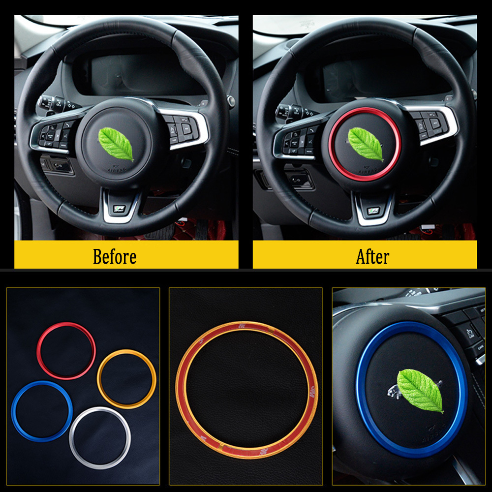 Car Steering Wheel Emblem sticker badge Decorate Ring for Jaguar XF X760 XE X260 F-pace X761 E-PACE X540 R sport logo trim cover