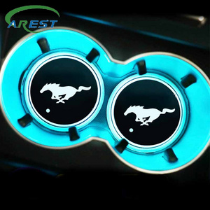 LED Car multicolor atmosphere light water coaster For Ford Mustang Universal Big Size Mustang Shelby GT sticker accessories