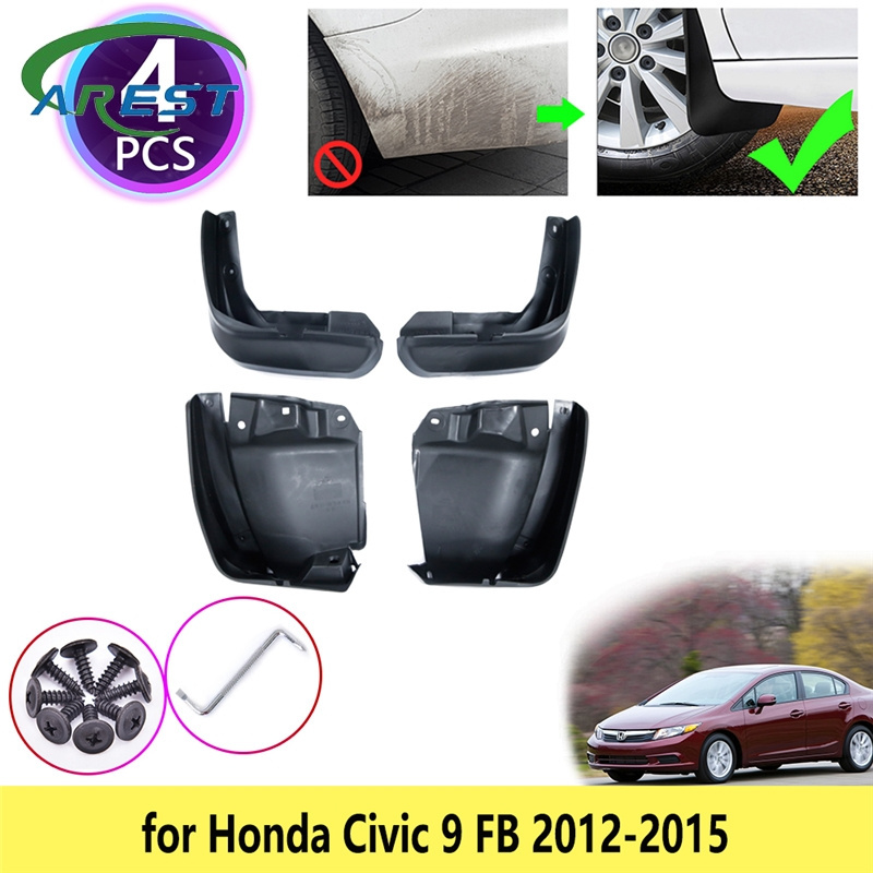 4PCS for Honda Civic 9 FB 2012 2013 2014 2015 New Mudguards Mudflaps Fender Mud Flap Splash Guards Protect Rear Car Accessories