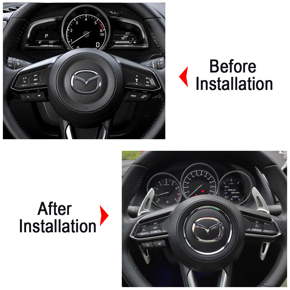 For Mazda 3/6 Cx-3 Cx-4 Mx5 Atenza Axela 2016-2018 Car Steering Wheel Shift Paddles Extend DSG Gear Speed Stickers Car Accessory