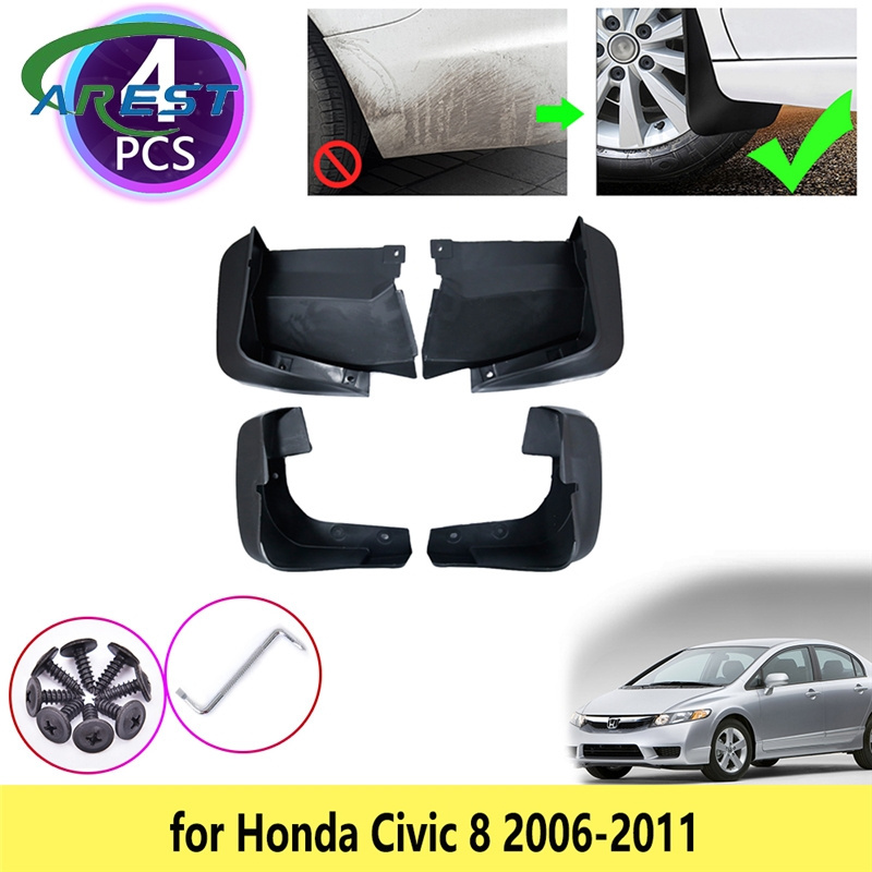 4PCS for Honda Civic 8 2006 2007 2008 2009 2010 2011 Mudguards Mudflaps Fender Mud Flap Splash Guards Protect Rear Accessories