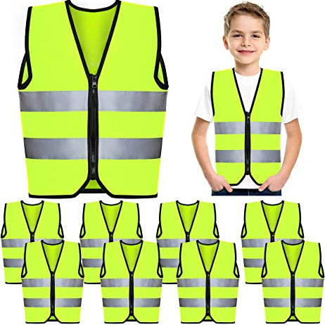 Kids Safety Vest High Visibility Reflective Vest With Child Hi Vis Vest With Reflective Tape Neon Yellow