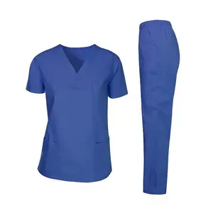 wholesale TC classical nurse scrub suit design medical scrubs uniform nurse scrubs for women