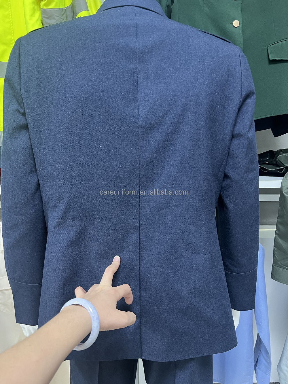 Customized design navy blue security uniforms formal jacket pant suit men security officer uniform