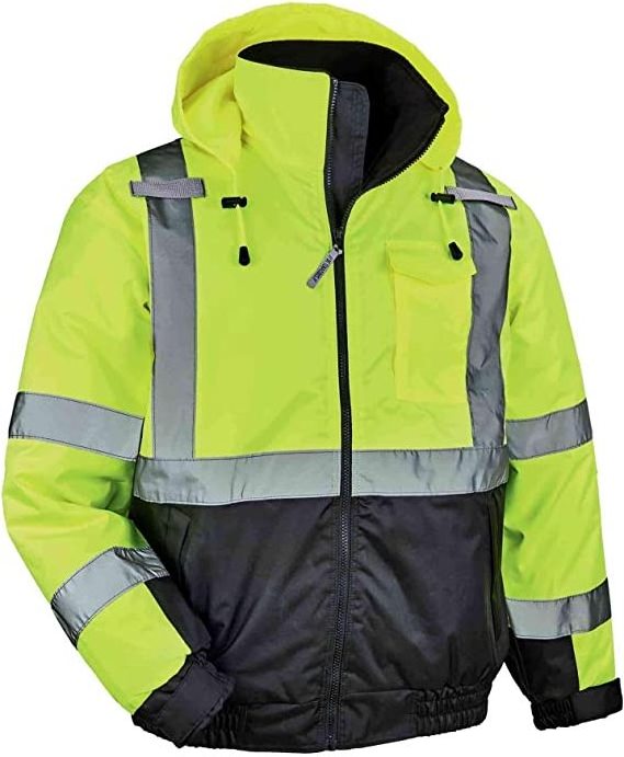 Custom High Visibility Reflective Safety Jacket Construction Hi Vis Work Jacket with Pocket Jacket with Long Sleeves for Men