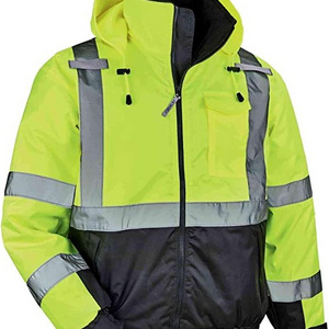 Custom High Visibility Reflective Safety Jacket Construction Hi Vis Work Jacket with Pocket Jacket with Long Sleeves for Men