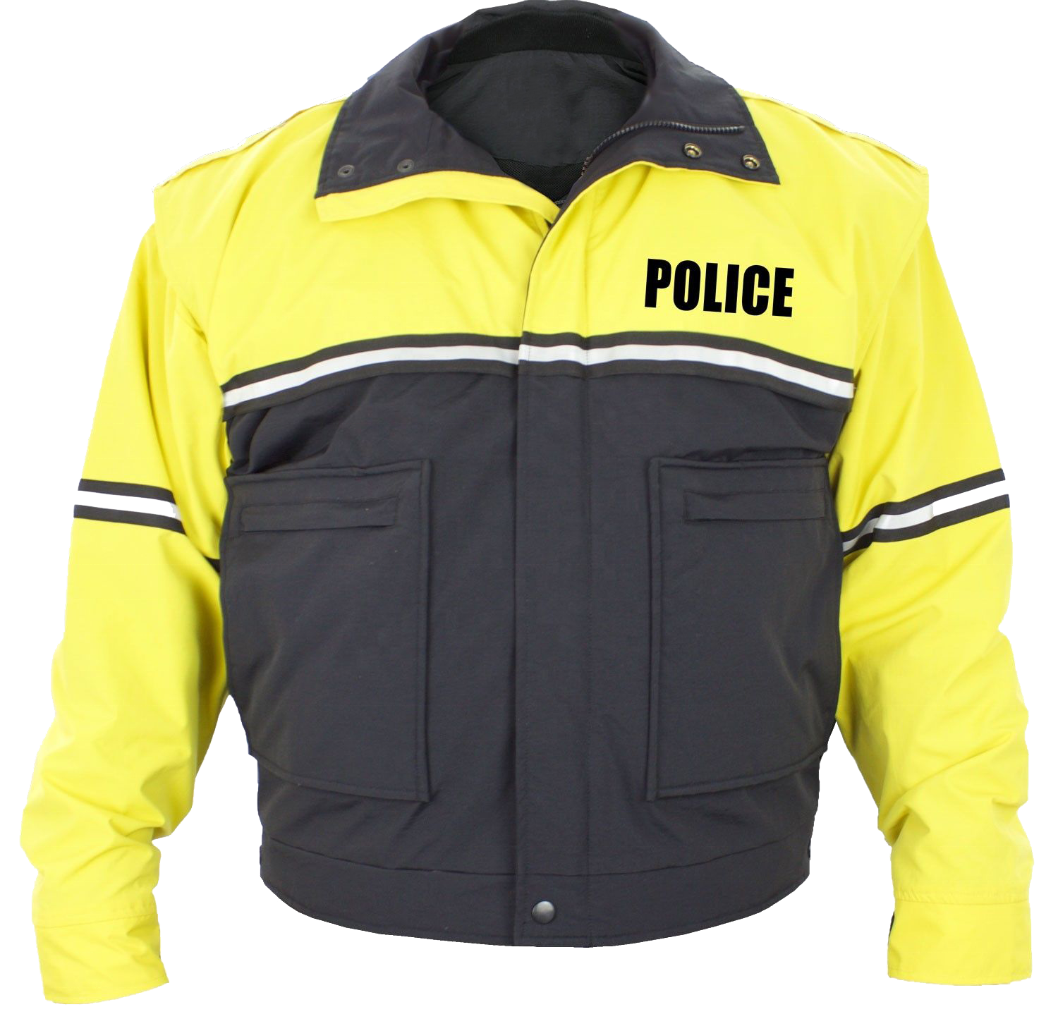 Customize zipper detachable sleeves keep warm removable fleece liner waterproof guard uniforms reflective winter security jacket