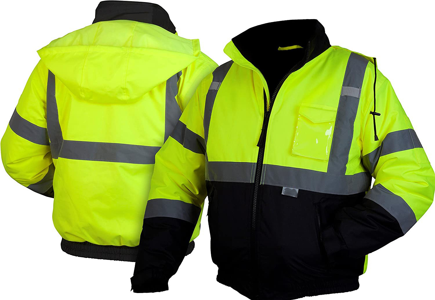 Custom High Visibility Reflective Safety Jacket Construction Hi Vis Work Jacket with Pocket Jacket with Long Sleeves for Men