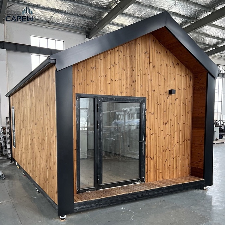 Modular tiny luxury modern light steel frame hurricane proof turnkey log cabin kits prefab houses with AU NZ EN US ICC Standard