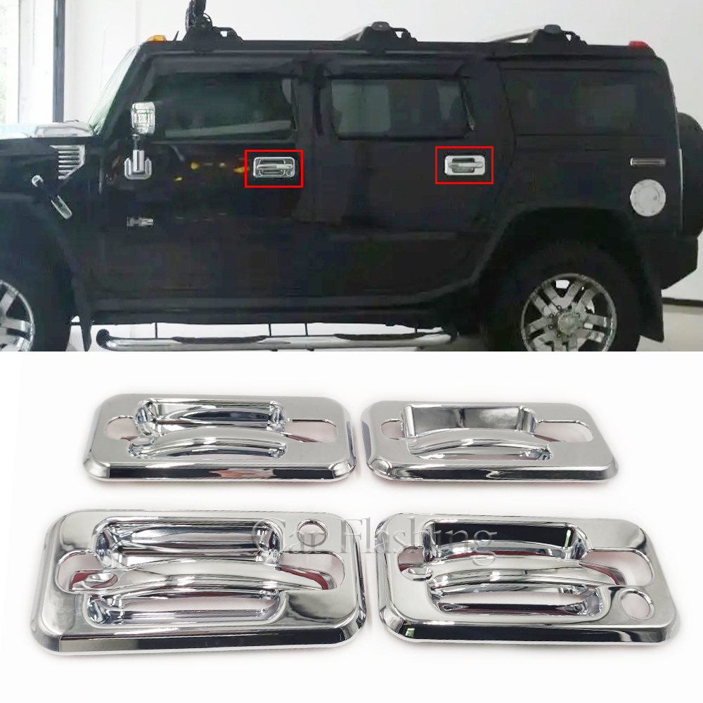 Front rear Door Handle Cover For HUMMER H2 2003-2009 SUV SUT 8PC/Set Chrome without Passenger Key Hole Exterior Covers