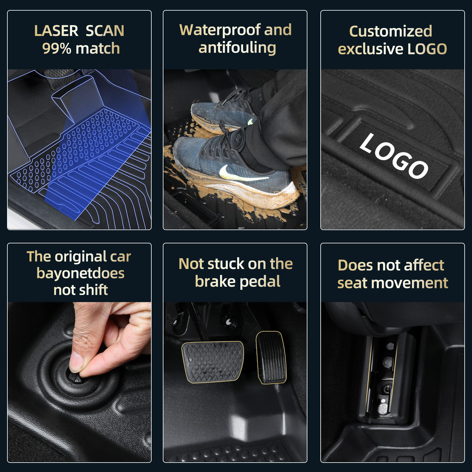 Car Mats For Ford F150 Super Crew 2019-2021 Wholesale 3D TPE Car Floor Mats Trunk Mats Cargo Liner