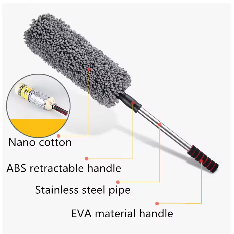 Microfiber Soft Microfiber Car Duster Exterior with Extendable Handle Car Brush Duster For Car Duster Kit