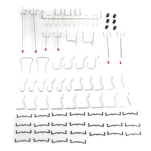 47PC pack assorted garage storage peg board hooks metal display pegboard hook