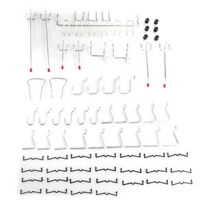 47PC pack assorted garage storage peg board hooks metal display pegboard hook