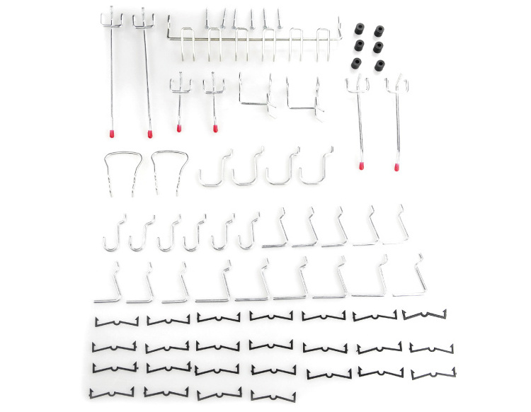 47PC pack assorted garage storage peg board hooks metal display pegboard hook