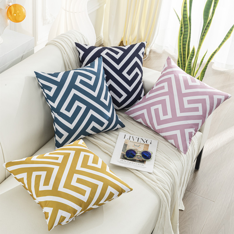 Outdoor Throw Pillow Covers for Patio Furniture, Geometric Boho Waterproof Pillow Cases for Couch Garden Tent/