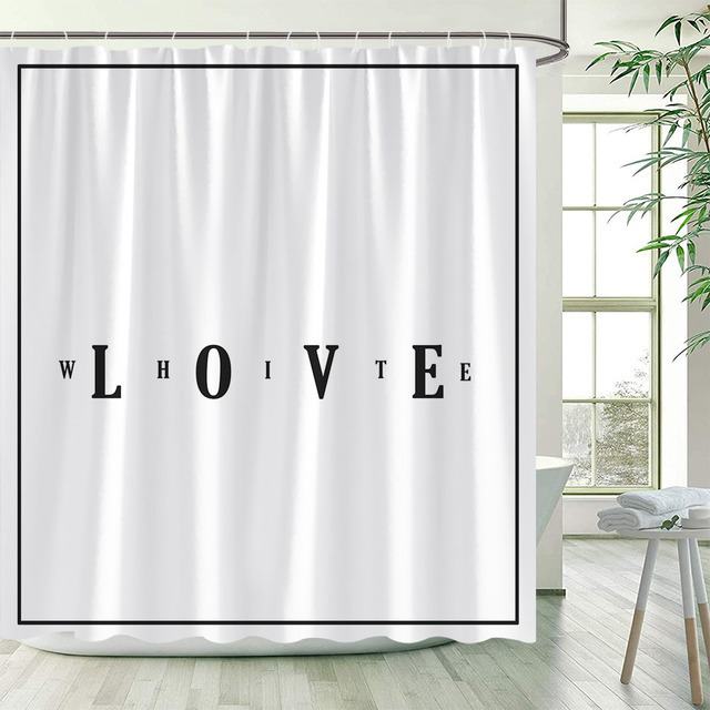 Black and White Shower Curtain Arrow Be Awesome Quote Unique Creative Design Fabric Bathroom Decor Bath Curtains Include Hooks