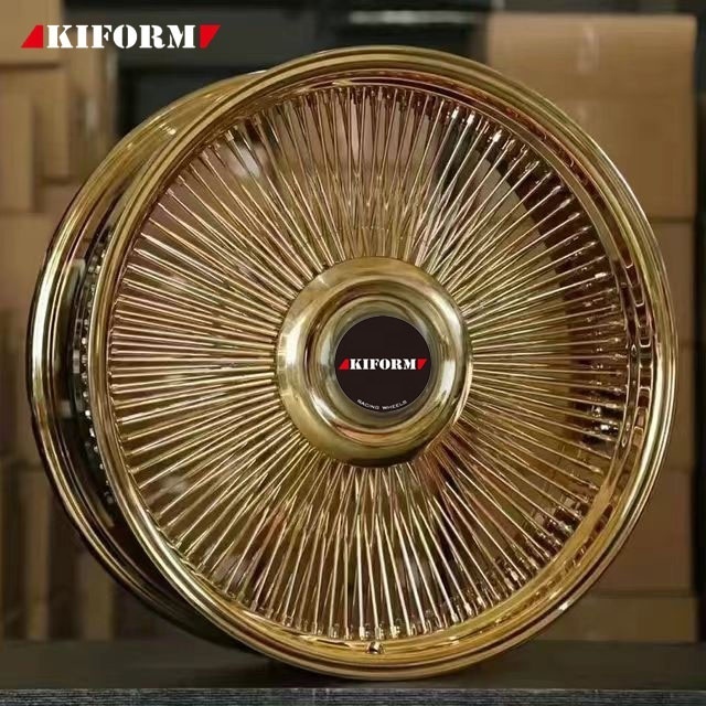 Hot selling gold chrome rim 20 22 24 26 inches 5*120/127/139.7 wheels for cars