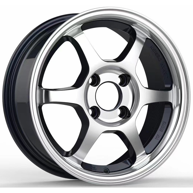 Hot selling te37 machined face cars alloy wheels 14 inch 4x100 aluminum car wheels rims for car modification