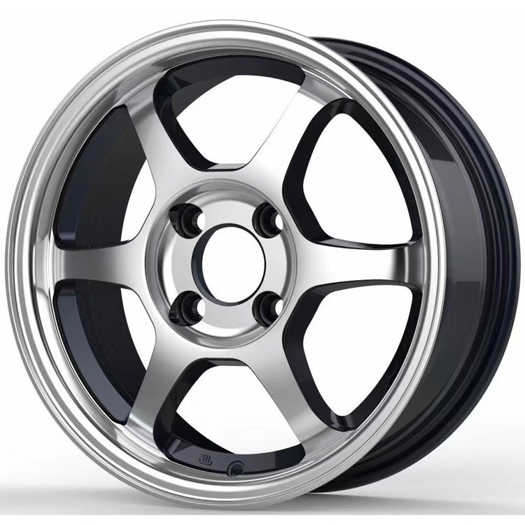 Hot selling te37 machined face cars alloy wheels 14 inch 4x100 aluminum car wheels rims for car modification