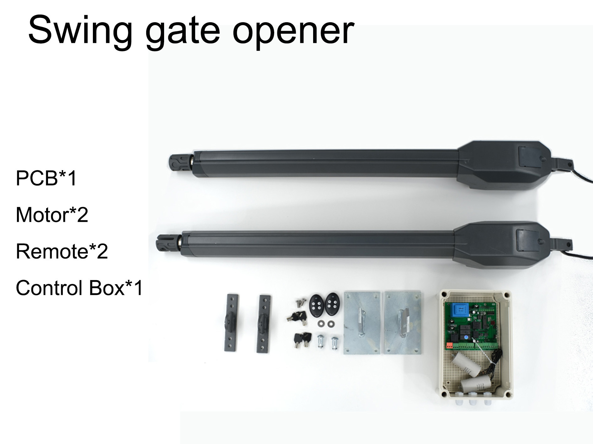 Auto Swing Gate Opener Electric Motor Solar Gate Kit with Control Board Modern Design Metal Material