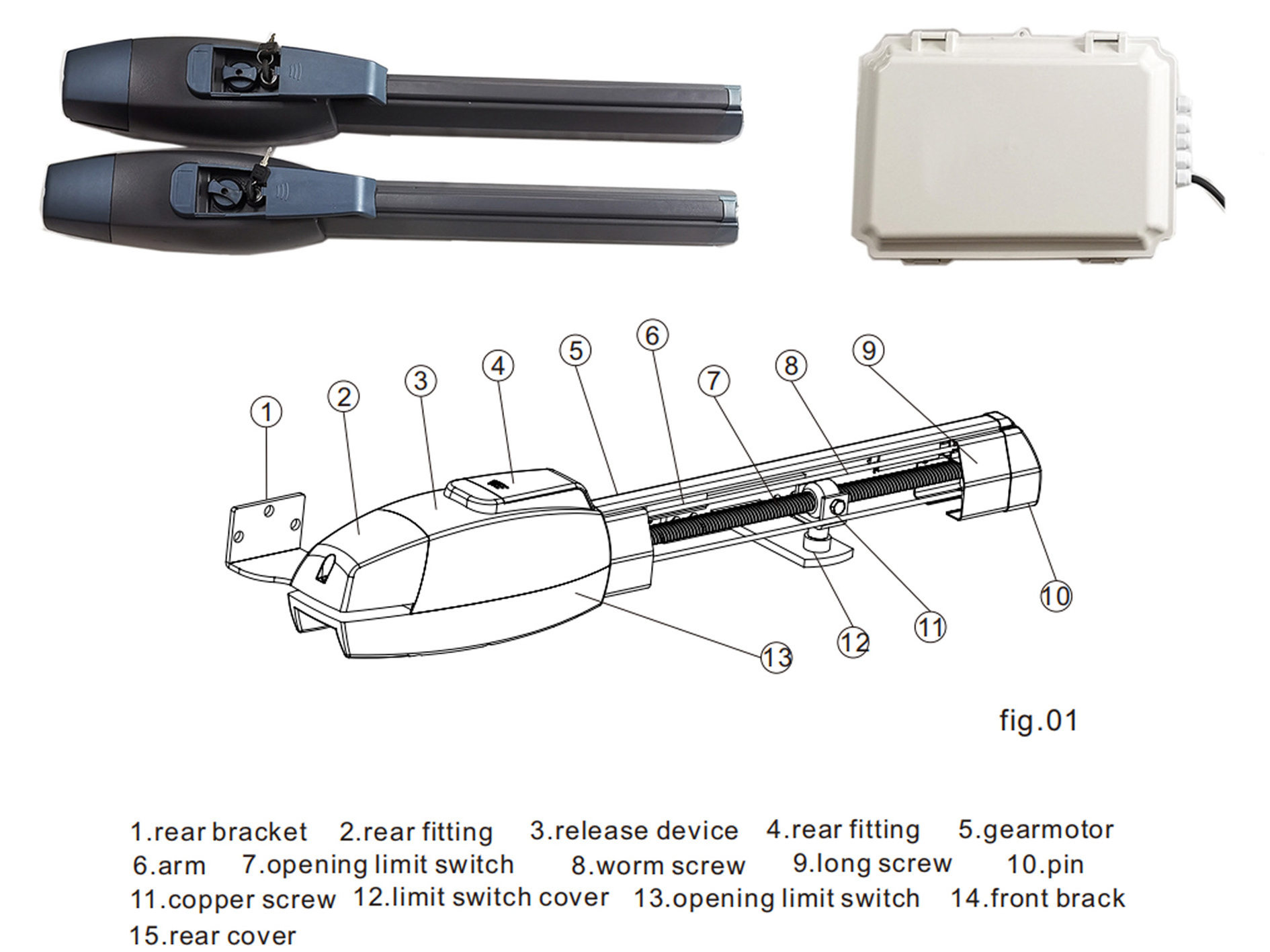 Dual-Arm 300KGS Automatic Electric Swing Door Opener Access Control Gate Operator Motor Actuator with Closer for Swing Gates