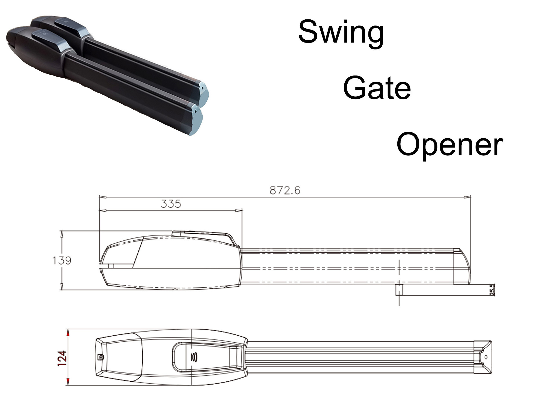 Dual-Arm 300KGS Automatic Electric Swing Door Opener Access Control Gate Operator Motor Actuator with Closer for Swing Gates