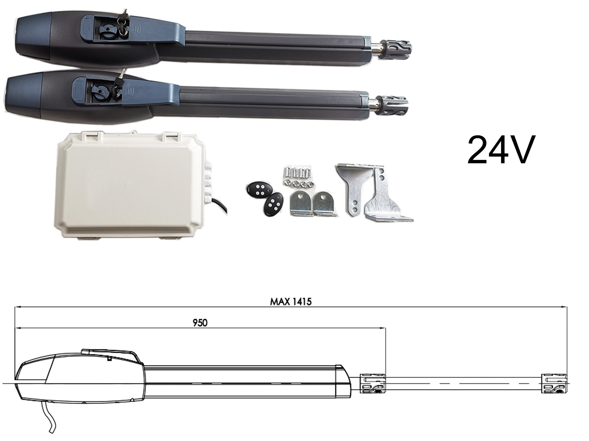 Electric Swing Gate Opener Modern Design Control Operator Motor Actuator Automatic Swing Gates