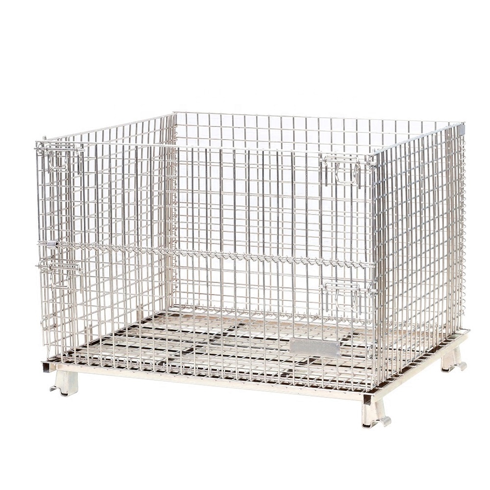 Collapsible pallet box/floor stacking pallets/wire mesh container retail