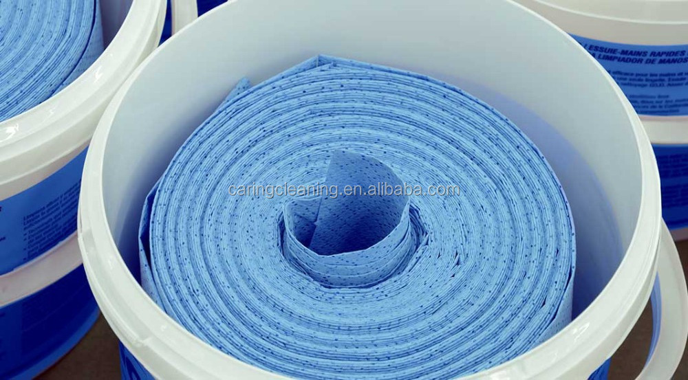 Industrial Wipes Solvent textured Wipes Heavy Duty Wet Wipes in big bucket