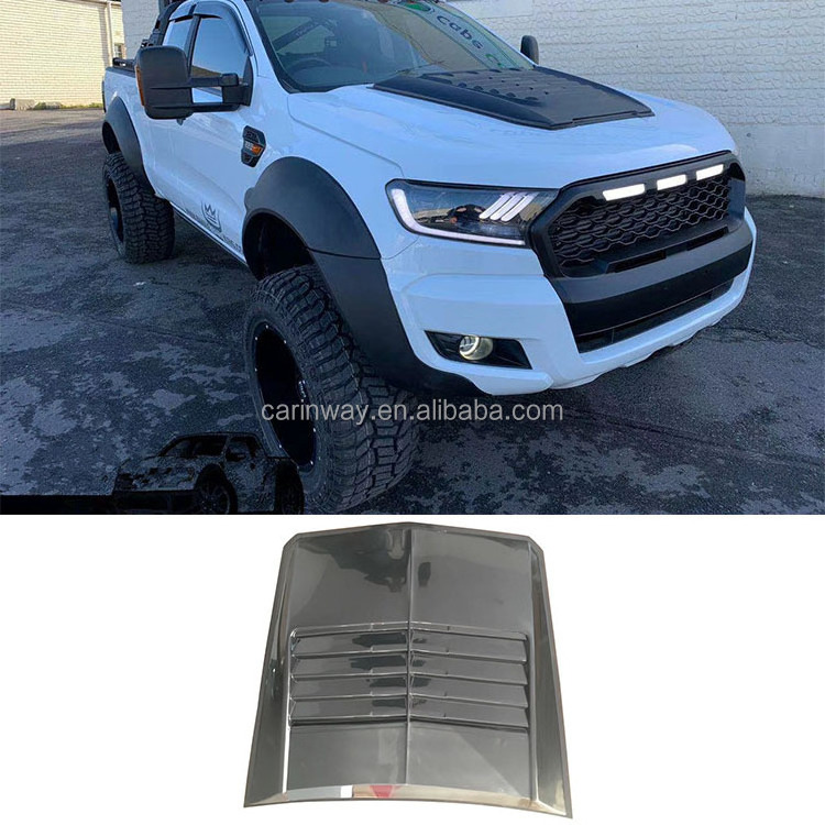 New Arrival 4 4 car Accessories Black Hood scoop Universal Bonnet Scoop For Ford Ranger T6 T7 T8 Wildtrak Raptor PX MK22012-2019