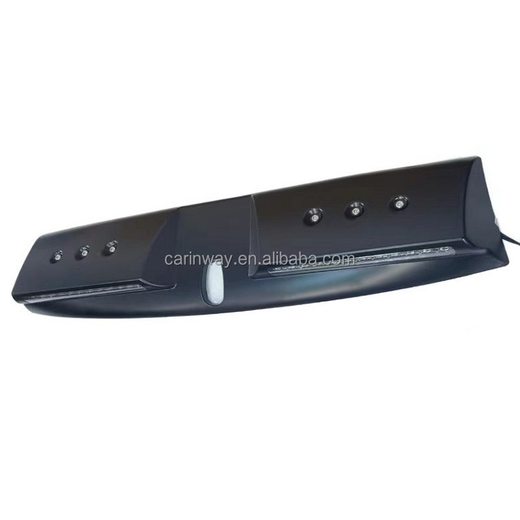 ABS Black Auto Exterior Accessories Front Spoiler with led Roof Light Top Lamp For Ford Ranger 2012-2021 T6 T7 T8