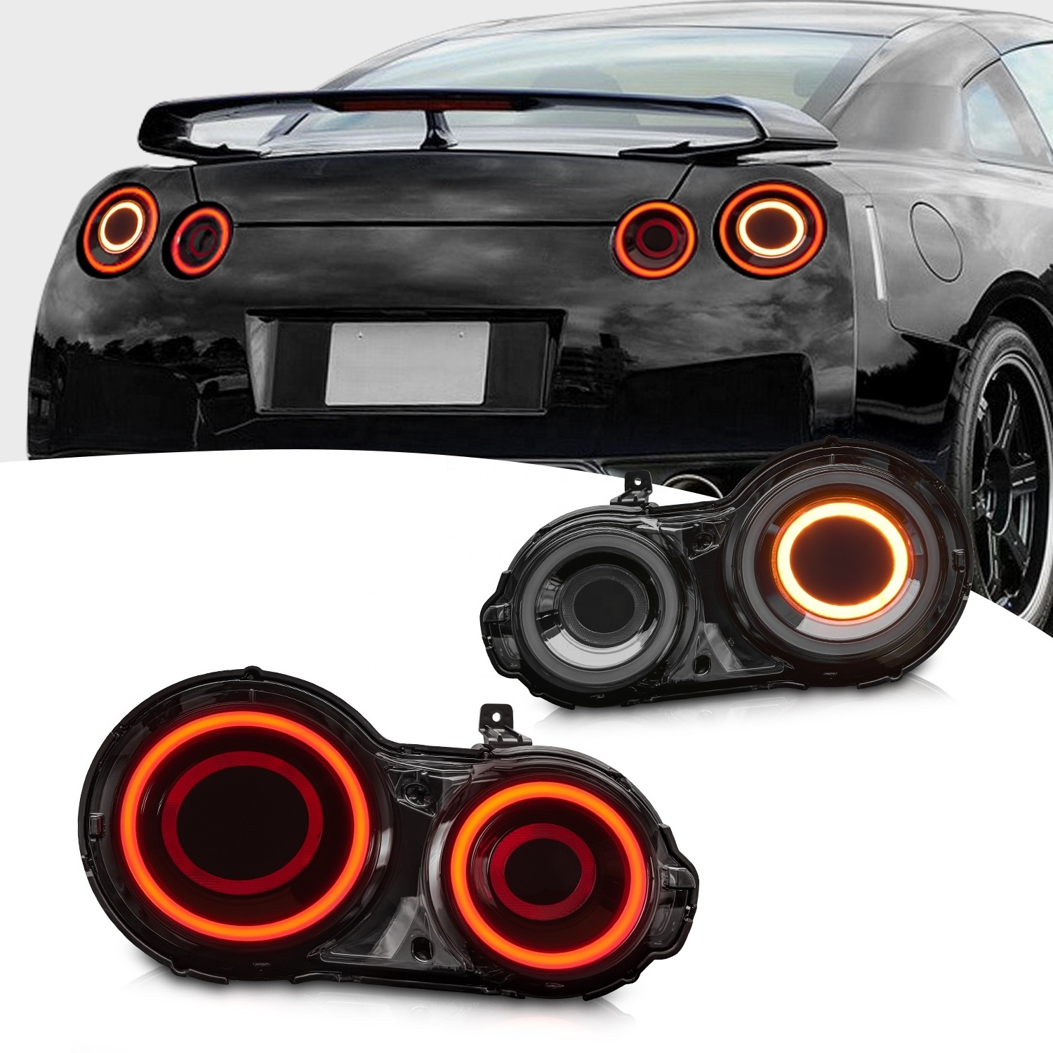 Archaic Taillights for NISSAN GTR GT-R R35 Tail Light with Dynamic Starting Animation GTR35 Tail Lights 2007-2023 Plug and Play