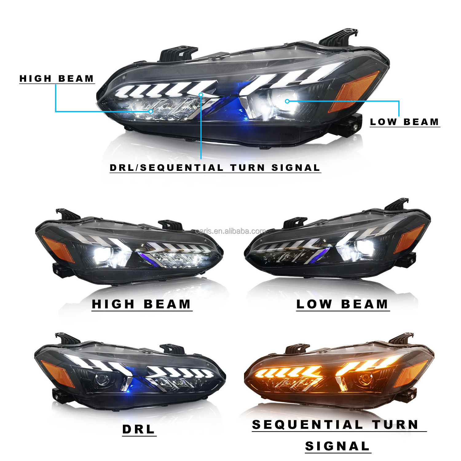 Archaic LED Headlights for Honda Civic 2021-2023 11th Gen Headlight with Sequential Honda Civic LED Head Light Headlamp