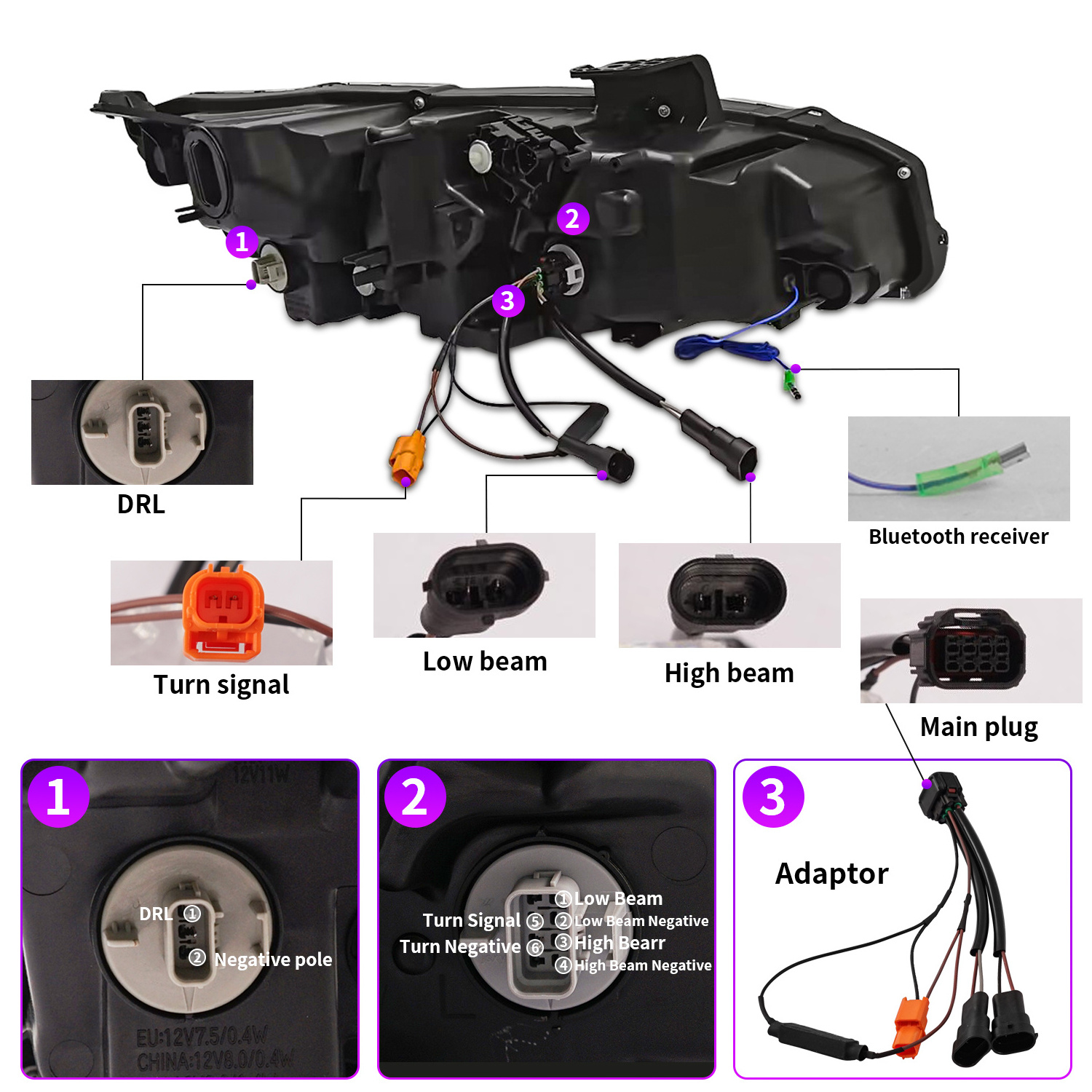 Archaic Civic 10th Gen Front Lamp RGB Lamborghini Design Sedan Hatchback Sequential Demon Eye Headlights for Honda Civic 16-20