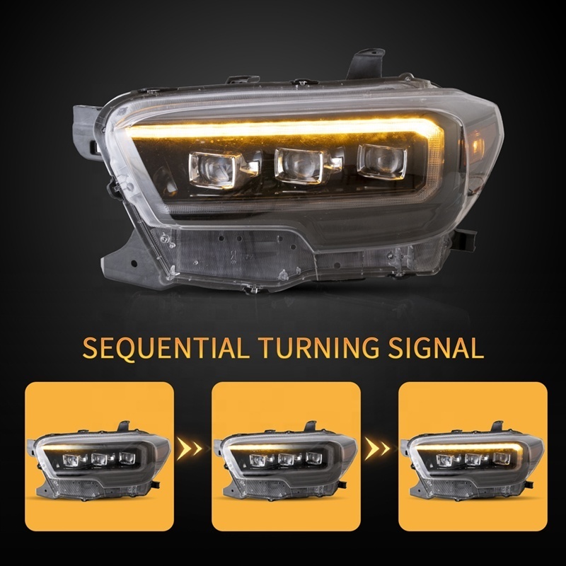 Archaic Led DRL car front lamp For tacoma 2015 2016 2017 2018 2019 2020 with three projectors for toyota tacoma headlight