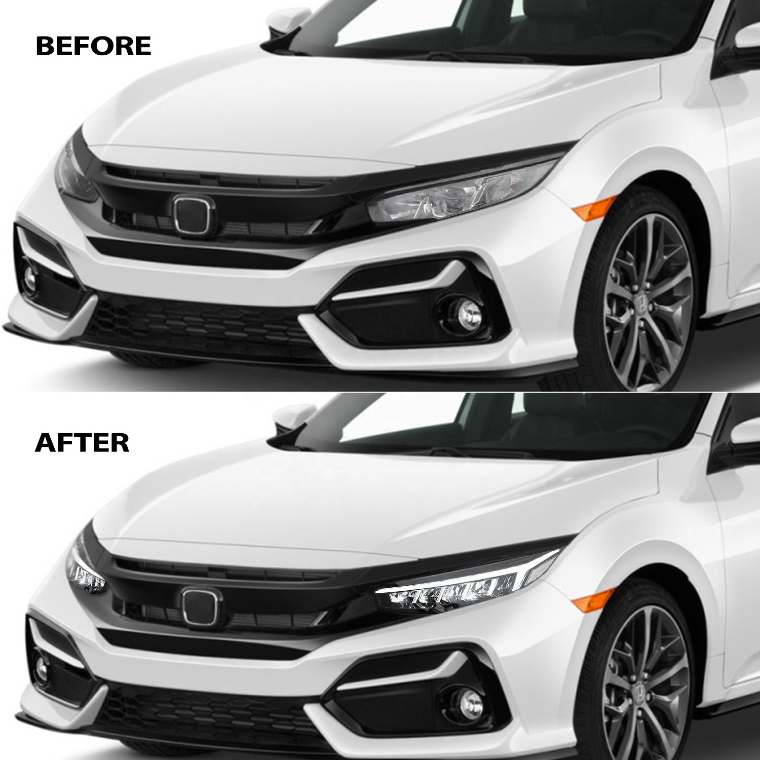 Archaic CIVIC Headlight for 10th Gen Honda Civic 2016 to 2021 2020 Civic Headlights Headlamp FK7 FK8 Head Light Lights