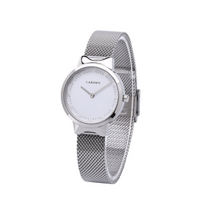 Original Factory Newest Silver Ladies Quartz Watch Stainless Steel Mesh Strap Watch for Women