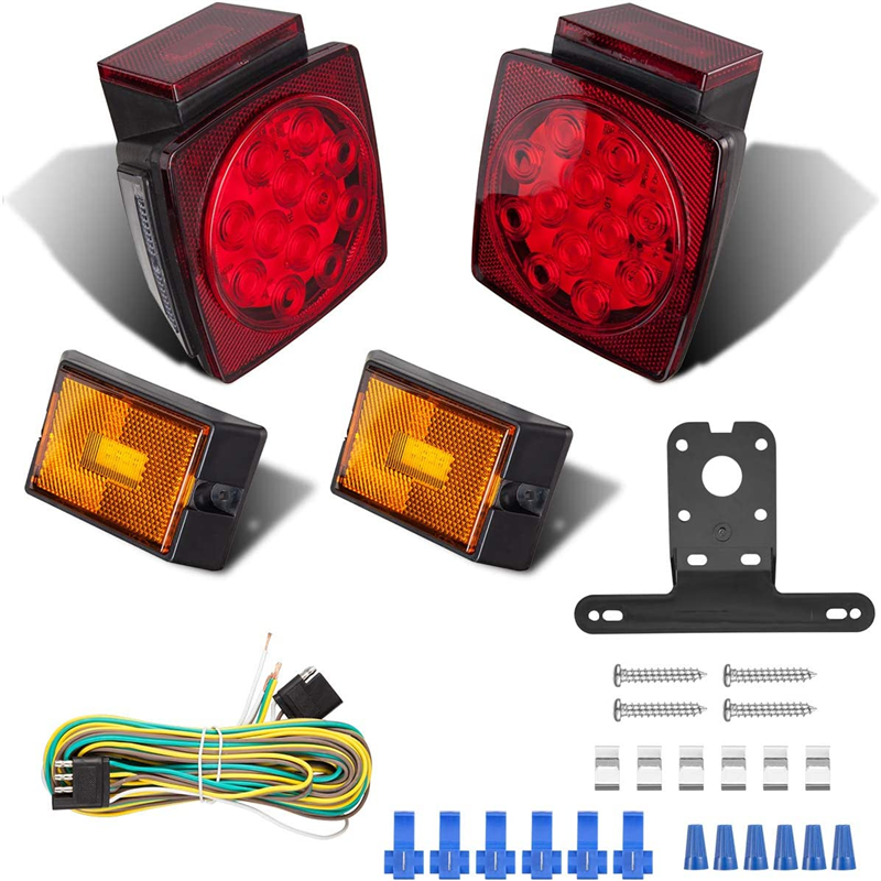 12V LED Trailer Light Kit Super Bright Submersible Boat Trailer Lights Utility Brake Turn Tail Lights for Camper Truck RV