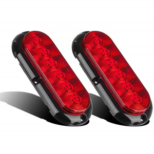 Trailer Truck Boat Bus LED 6" Inch Oval Stop Turn Tail Brake Light Marker Lights Sealed Surface Mount 12V for Trailer RV Trucks