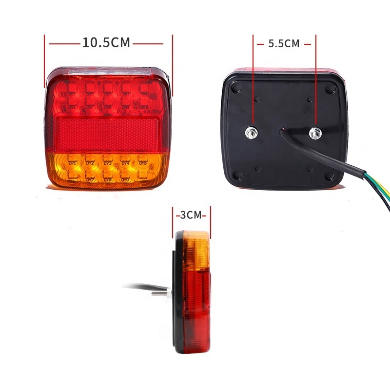 12V Taillight Turn Signal Indicator 26 LEDs Tail Light Car Number Plate Light Rear Reverse Brake Stop Lamp Trailer Truck Caravan