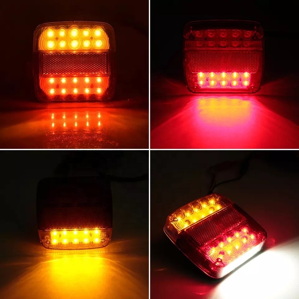 12V Taillight Turn Signal Indicator 26 LEDs Tail Light Car Number Plate Light Rear Reverse Brake Stop Lamp Trailer Truck Caravan