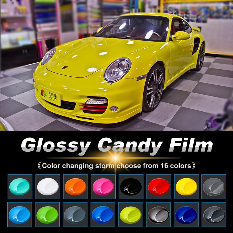 Glossy Self-adhesive Candy Waterproof Removable Air Bubble Free Car Wrap Film Used Car Wrapping Vinyl Stickers